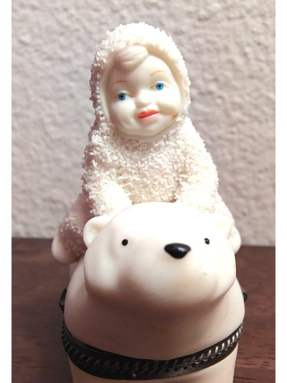 Department 56 Snowbabies Polar Express Trinket Box Christmas Bisque